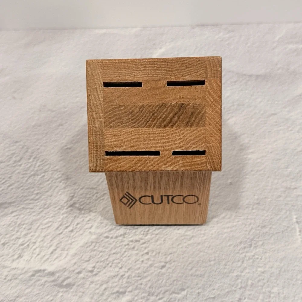 Cutco Wood Knife Block 4 Slot USA Honey Oak